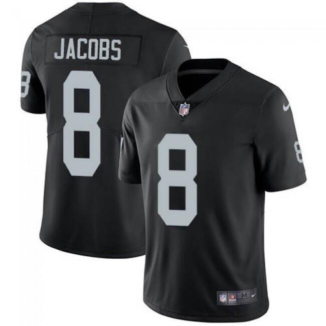 Men's Las Vegas Raiders #8 Josh Jacobs Black Vapor Limited Stitched Jersey